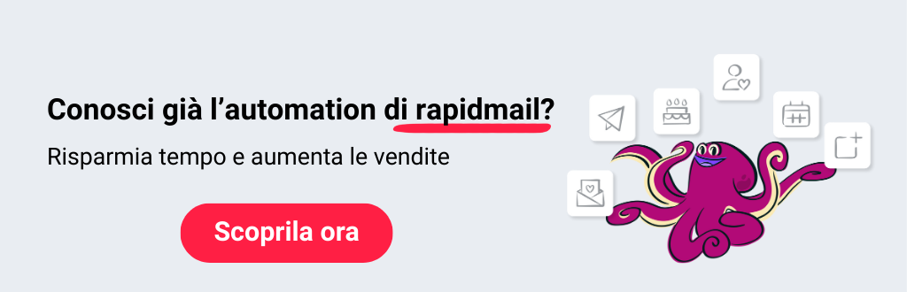 Banner con CTA interna per far conoscere meglio l'automazione di rapidmail